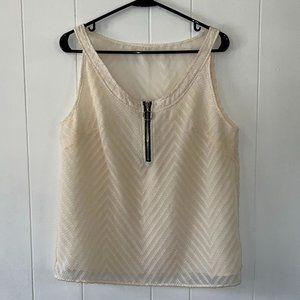 Droimp Sheer Ivory Half-Zip Tank - NWOT